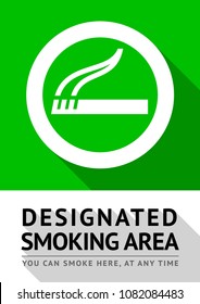 Smoking area new poster, vector illustration for print