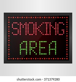 Smoking Area Notice LED digital Sign.vector