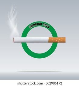 Smoking area on gray background