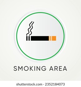 Smoking Area Sign Abstract, Vector Illustration