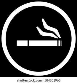 Smoking Area Sign Black. Vector.
