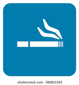 Smoking Area Sign Blue. Vector.