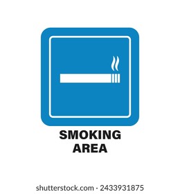 Smoking area sign. Cigarette icon. Door plate. Vector illustration