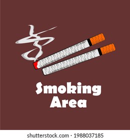 Smoking area sign for comportable to everyone
