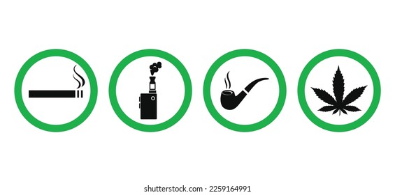 Smoking Area Sign. Drugs area. Vaping area.