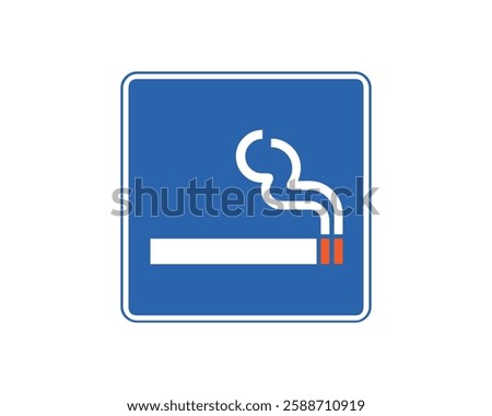Smoking area sign symbol vector. Cigarette, vector, smoke, icon, tobacco, symbol, stop, sign, health. Can use for infographic, banner, poster, web design. Isolated on white background. 