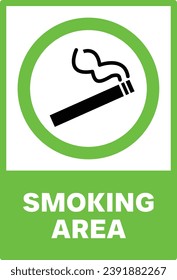 Smoking Area Sign vector| Cigarette icon | Smoking zone