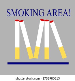smoking area sign vector, free for smoking