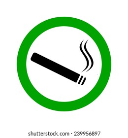 Smoking area sign, vector illustration