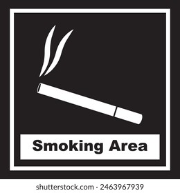 smoking area sign vector illustration symbol design