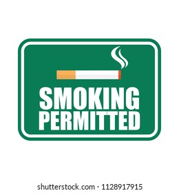 smoking area for signboard or label. vector illustration