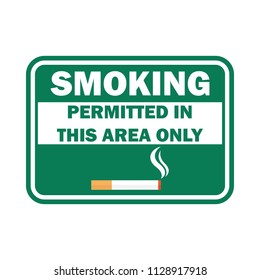 smoking area for signboard or label. vector illustration