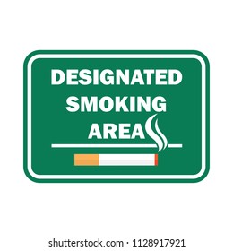 smoking area for signboard or label. vector illustration
