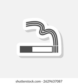 Smoking area simple icon sticker isolated on gray background

