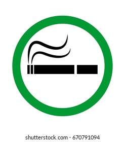 smoking area sing vector icon symbol