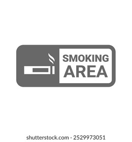 Etiqueta engomada del icono del Vector del área de fumadores. Etiqueta para edificio público, se permite fumar.