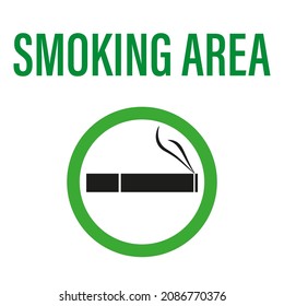 smoking area. vector sign indicating where it is allowed to smoke cigarettes.