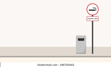 smoking area. smoking area wallpaper. poster design. free space for text. copy space. smoking area illustration. smoking area sign.