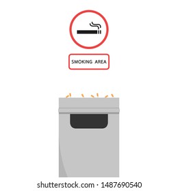 smoking area. smoking area wallpaper. poster design. free space for text. copy space. smoking area illustration. smoking area sign.