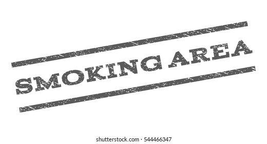 Smoking Area watermark stamp. Text caption between parallel lines with grunge design style. Rubber seal stamp with dirty texture. Vector grey color ink imprint on a white background.