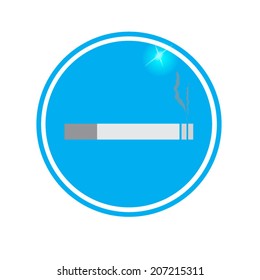 smoking area zone icon on blue