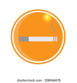 smoking area zone icon on orange
