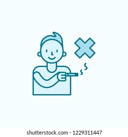 smoking is bad 2 colored line icon. Simple colored element illustration. smoking is bad outline symbol design from canser set
