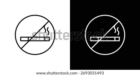 Smoking ban icon. Line with editable stroke.