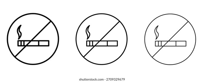 Smoking ban icon linear style sign for mobile concept and web design.