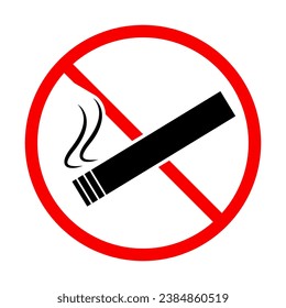 Smoking ban icon. Smoking prohibition warning sign. Vector.