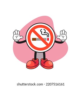 Smoking Ban Illustration. No Smoking Cartoon Illustration