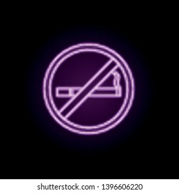 Smoking ban neon icon. Elements of fireman set. Simple icon for websites, web design, mobile app, info graphics