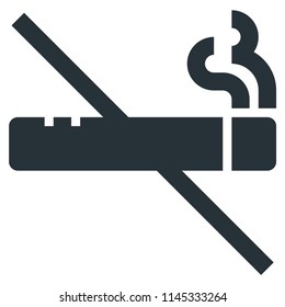 Smoking ban Vector Glyph Icon 32x32 Pixel Perfect. Medical Health Icon in Bold Style for Website Mobile App Presentation