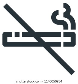 Smoking ban Vector Line Icon 32x32 Pixel Perfect. Editable 2 Pixel Stroke Weight. Medical Health Icon for Website Mobile App Presentation