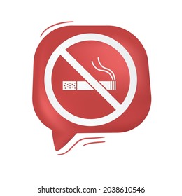 smoking ban vector in speech bubble - Modern design