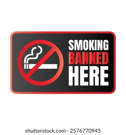 Smoking banned here sign icon, No smoking icon illustration, Smoking not allowed icon