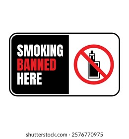 Smoking banned here sign icon, No smoking icon illustration, Smoking not allowed icon