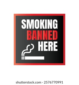 Smoking banned here sign icon, No smoking icon illustration, Smoking not allowed icon