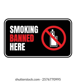 Smoking banned here sign icon, No smoking icon illustration, Smoking not allowed icon