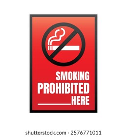 Smoking banned here sign icon, No smoking icon illustration, Smoking not allowed icon