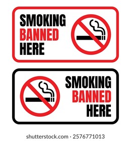 Smoking banned here sign icon, No smoking icon illustration, Smoking not allowed icon