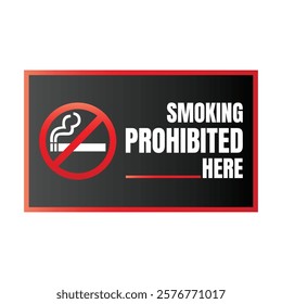 Smoking banned here sign icon, No smoking icon illustration, Smoking not allowed icon