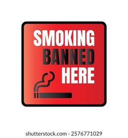 Smoking banned here sign icon, No smoking icon illustration, Smoking not allowed icon