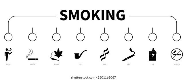 smoking banner web icon vector illustration concept