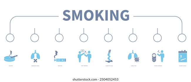 smoking banner web icon vector illustration concept