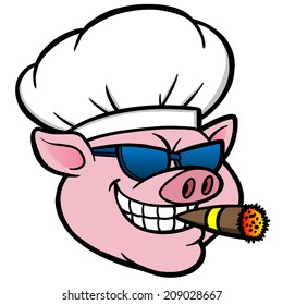 Smoking BBQ Pig