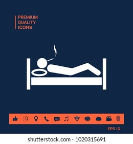 Smoking in bed icon