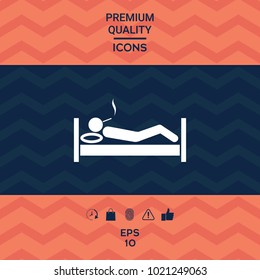 Smoking in bed icon