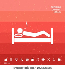 Smoking in bed icon