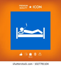 Smoking in bed icon